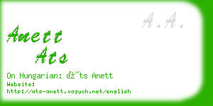 anett ats business card